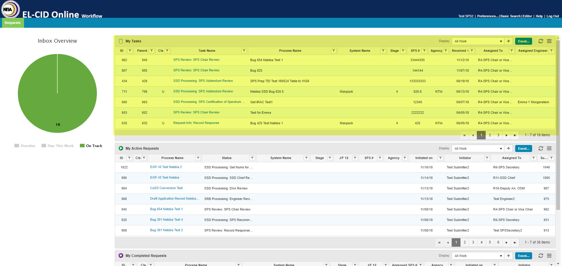 Workflow Tasks in the My Tasks Table